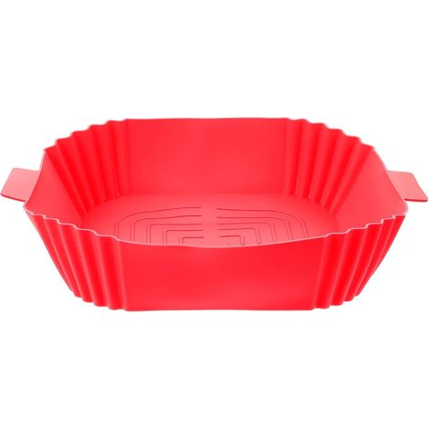 Tapis de Cuisson en Silicone Rouge Réutilisable pour Friteuse à Air Doublure Antiadhésive Lavable Résistant à L'Huile Accessoires Électroménager pour Friteuse Air Fryer (1/5)