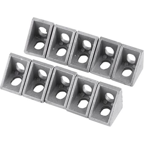 Jeffergarden Support d'angle en forme de L en alliage d'aluminium, 10 pièces, fixation à Angle droit 20x20mm