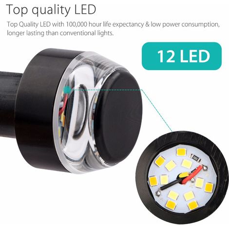Feux clignotants LED moto guidon, 2 pièces, indicateurs de direction universels pour barre de guidon, clignotants arrière, lumière de vélomoteur étanche (1/5)