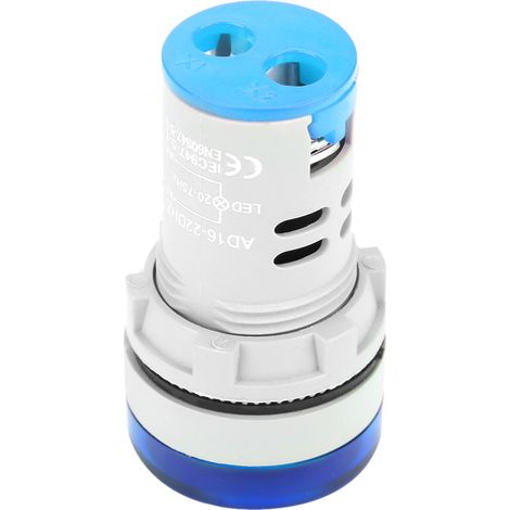 Affichage numérique LED rond, indicateur de fréquence AC Hertz, voyant lumineux AD16‑22DSH (bleu) (1/5)