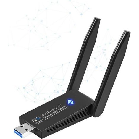 1 Adaptateur Réseau sans Fil, USB 3.0, Débit 1300Mbps, Compatible Windows et macOS, Clé WiFi AC (1/5)