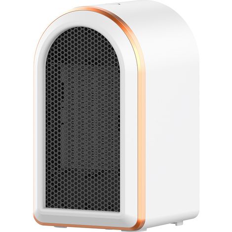Chauffage d'appoint électrique, radiateur soufflant céramique PTC 1200 W avec Thermostat, 2 réglages de température,Convient pour Salon, Chambre,Bureau(Blanc)