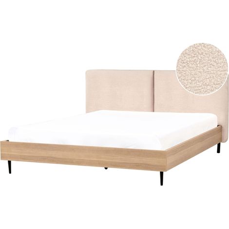Bed Boucle LIMANTON 180 x 200 cm (EU Super King) Beige