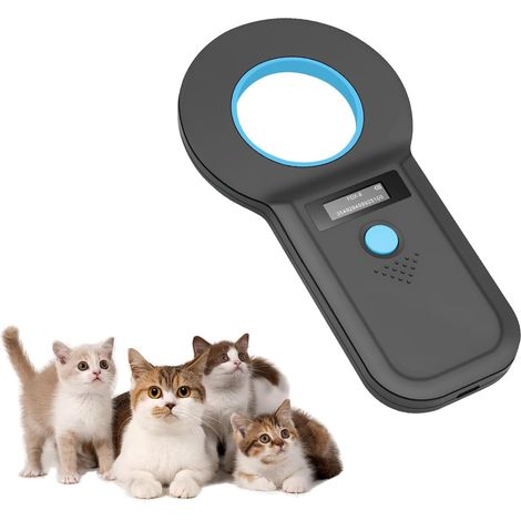 Lecteur de Puces pour Animaux, Lecteur Puce Animaux USB Rechargeable, Chatière à Puce électronique ISO11784/(85) FDX-B/EMID, Lecteur de puces électroniques pour Chiens/Chats(Bleu) (1/5)