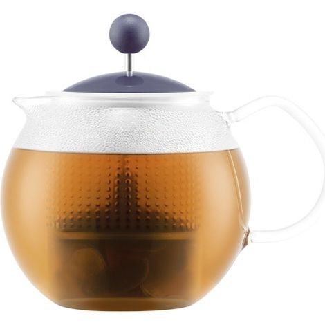 Teekanne 0,5 l aus Glas mit blauer Kunststofffilter – Assam – Bodum