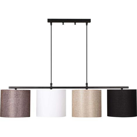 Suspension luminaire 4 lumières en métal et tissu Valiz (1/7)