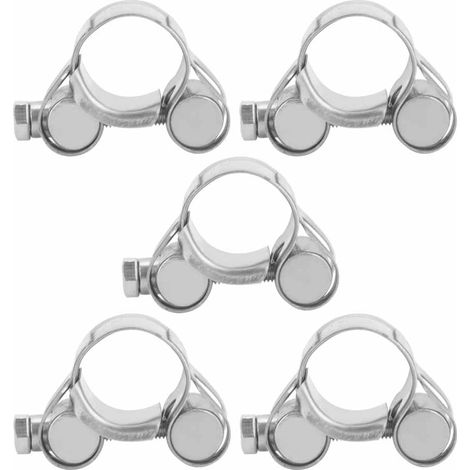 Rohrschelle - T-Schraubschelle aus Edelstahl 304, 5-teiliges Set zum manuellen Festziehen (20-22 mm) (1/5)
