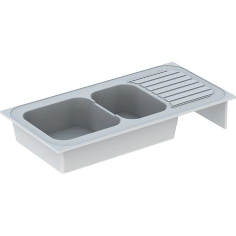 Fregadero 2 senos + 1 escurridor romanos GEBERIT - 120 x 60 mm - 690000000 (1/4)