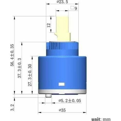 Sedal 40 mm Cartouche de robinet en Céramique pour Mitigeur Valve Remplacement AIPERQ (1/3)