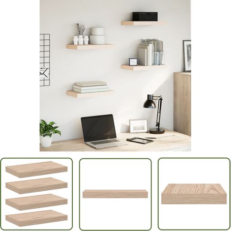 vidaXL Schweberegale 4 Stk. 40x23,5x4 cm Holzwerkstoff