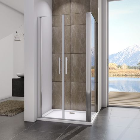 100X80X195cm Duschtür Dusche Pendeltür Nischentür Duschkabine Duschabtrennung Schwingtür 6mm NANO ESG (1/5)