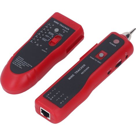 Kit de détecteur de câbles réseau avec récepteur et écouteur intégré pour la détection et la maintenance des lignes téléphoniques. (1/5)