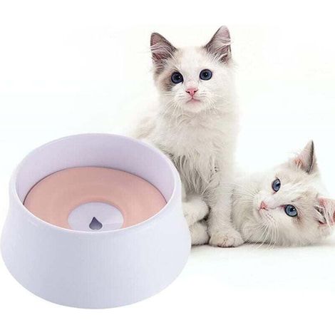 Haustier-Trinknapf, schwimmender Anti-Überschwemmungs-Wassernapf für Hunde und Katzen, Hunde-Trinknapf, kein Spritzen, kein Verschütten (Rosa)