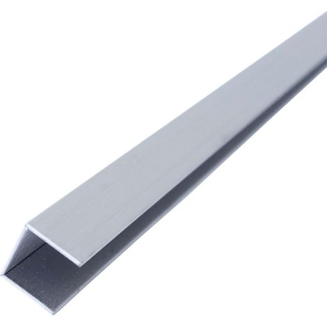 Dalsys U Profil Edelstahl, 1cm Höhe, Fliesenschiene, Übergangsschiene, Übergansprofil, geeignet als Bordüre - Gebürstet 2,5m x 10mm