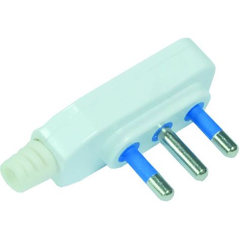 Spina piatta 2p+t bianca - Specifiche: 10A bianca - 20 pz