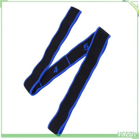 Bande de résistance - FAFEICY - 8 boucles - Yoga & fitness - Réglable - 90×4 cm - Bleu (1/5)