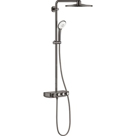 Grohe – Colonne de douche thermostatique Euphoria SmartControl 310 – Douche de tête Rainshower 310 avec 3 jets – Flexible 1750 mm – Finition Hard Graphite