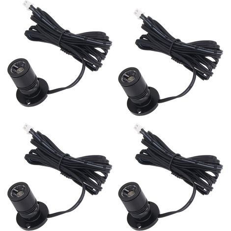 4 pièces LED affichage spots 5V réglable USB Mini projecteur pour vitrine de bijoux porche entrée noir lumière chaude (1/5)