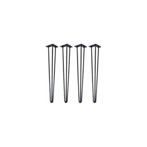 4 pièces 20 cm, noir, pieds épingle DIY, pieds pour table, pied de chaise, avec 20 vis et 4 protège-pieds Crezuo (1/4)
