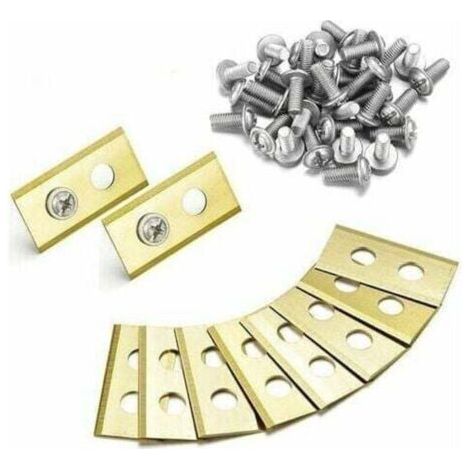 Lot de 45 lames en titane de rechange pour tondeuse robot Worx Landroid - Lames en titane de 1 mm de qualité supérieure et vis Dacromet améliorées,