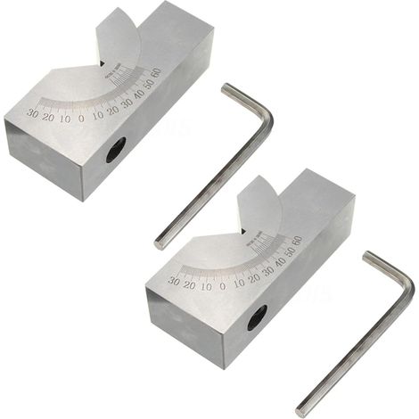 2X 75 X 25 X 36mm PréCision Mini Angle RéGlable Bloc V Fraisage 0 Degré à 60 DegréS (1/2)