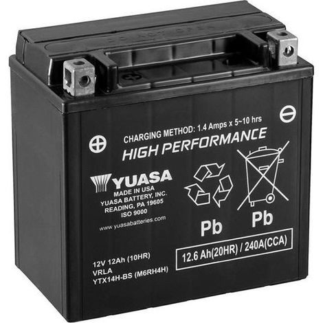 BATTERIE DE REMPLACEMENT YUASA SLA AGM YTX14H-BS 12V YUAM7RH4H