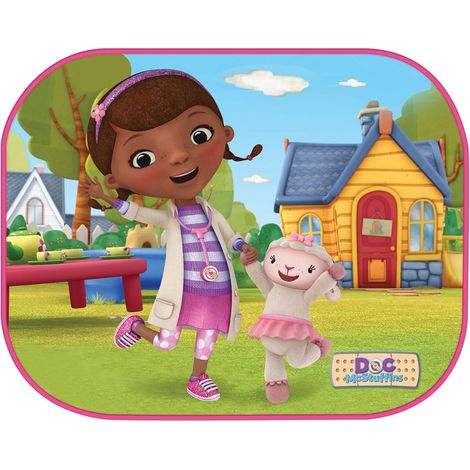 Coppia tendine parasole laterali auto Dott.ssa Peluche universali 44x35cm bambine (1/5)