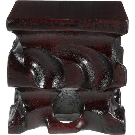 Présentoir en bois pour bonsaï et théière, base artisanale à surface lisse, design vintage élégant pour la décoration intérieure (1/5)