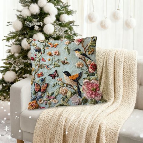 Taies d'oreiller décoratives courtes en peluche de 45 cm, ornées de jolies broderies, douces et confortables, parfaites pour les canapés, les lits, les salons et les chambres.