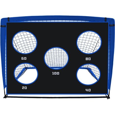 Filet de but de football portable Qindian en tissu Oxford 420D, pliable, pour football, basketball et volley-ball. Montage facile. Bleu foncé. Modèle 120 x 90 x 90 cm. (1/5)