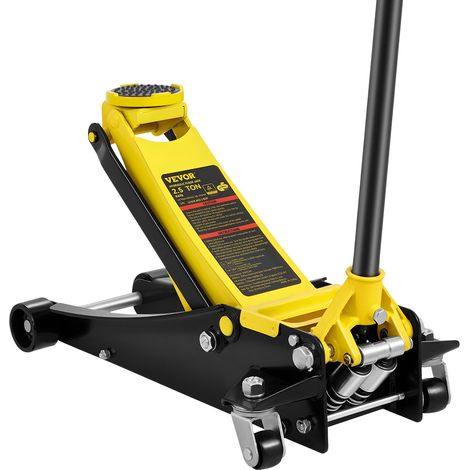 Cric rouleur 2,5 tonnes, cric de plancher hydraulique à profil bas hauteur de levage 75-495 mm, en acier robuste, avec pompe de levage rapide à double piston, pour lever camion SUV atelier (1/5)