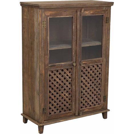 Armario de madera marrón de 2 puertas 80x36x115h cm