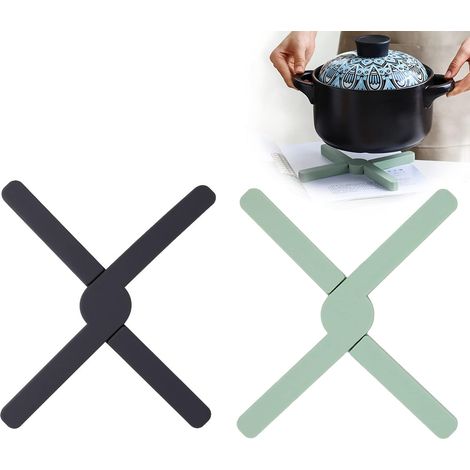 Set de 2 casseroles croisées TPR pour plaques chauffantes pliables antidérapantes et résistantes à la chaleur (1/5)
