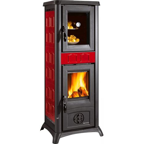 Nordica – Poêle à bois Gemma avec four émaillé 19L – Puissance 7,2 kW – Rendement 85,3% – Compatible bûches 40 cm