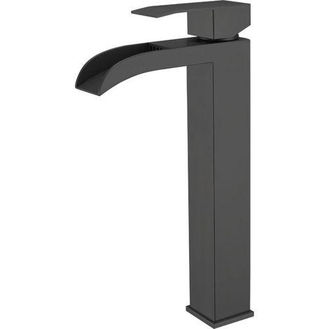 Robinet de lavabo à poser en acier inoxydable 304, revêtement PVD, noir (1/5)