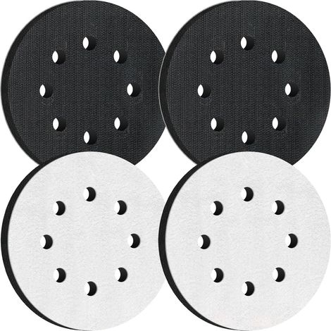 4PCS Tampon de Ponçage Souple 125mm pour Ponceuse 8 trous Interface Mousse Pads pour Disque Abrasif