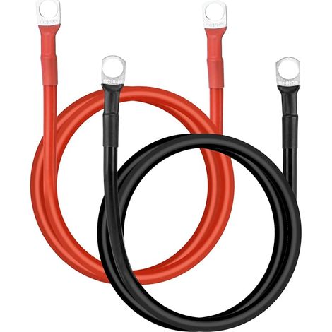 Câble Batterie Voiture 5AWG/ 16mm² de 100cm avec Bornes Cuivre Étamé M10 pour Auto, Moto, Camion, Camping-Car, Marine, Solaire, Bateau (1/5)