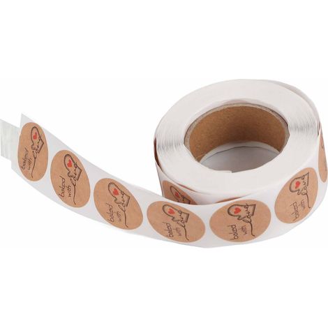 Dekorative Dessertaufkleber zum Selbermachen – Kraftpapier – 500 Stück – Gebäckdesign (1/5)