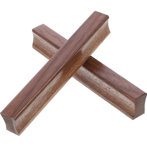 Poignées de tiroir en bois, lot de 4, couleur café, style rustique, entraxe de 96 mm pour meubles et tiroirs (1/5)