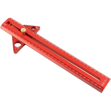 Règle T multifonction en aluminium pour menuiserie, mesure d'angle portable, règle de traçage en alliage, 30cm/11,8in, outil de précision. (1/5)