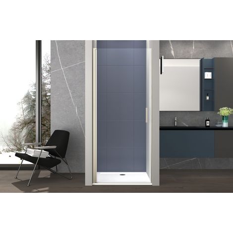 Box doccia 90 cm porta 1 BATTENTE nicchia H200 cm cristallo 6mm profilo SATINATO MILA