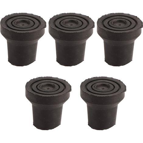 5 Pièces Embouts de Béquille Médicale 16mm avec Joints Métalliques, Noirs pour Canne (1/5)