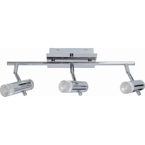 Naeve GARDA Barre de spots LED triple pour plafond, chrome 3 000 K