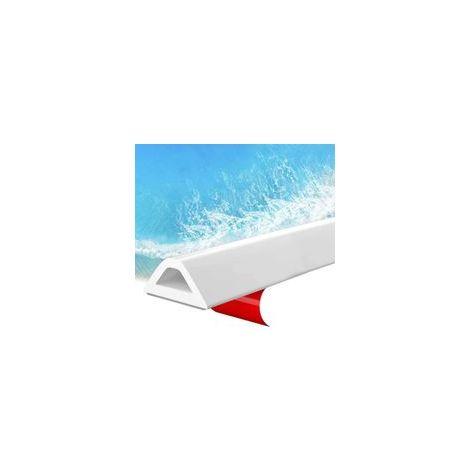 Seuil de Douche Barrage d'eau Silicone, Barrière Anti-Débordement Autoadhésive, Pliable et Extensible pour Salle de Bains & Cuisine, Étanchéité pour Douche, Baignoire, Évier (2.5M)