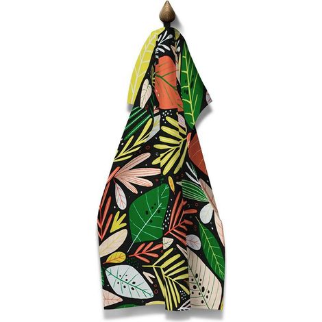 Küchentuch 50x70 Moderne Natur bunte Blätter Domarex