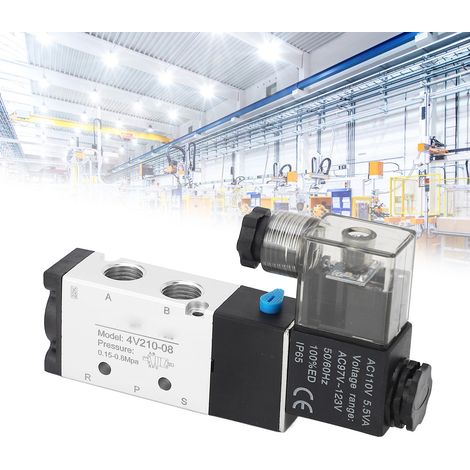 Électrovanne BERM@ 4V210-08, distributeur 5 voies à 2 positions, bobine AC110V, vanne pneumatique, vanne de commande à solénoïde (1/5)