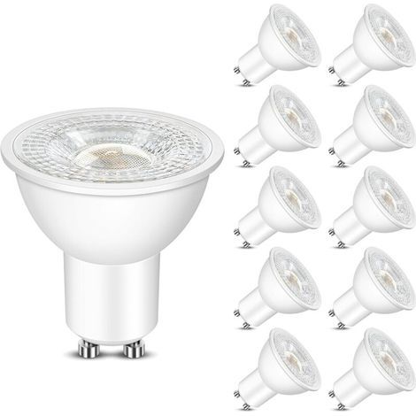 GU10 LED-Lampen, warmweiß 2700K, 5W (entspricht 50W), GU10 LED-Spotlampe 500LM, nicht dimmbar, 38° Abstrahlwinkel, 10er-Pack [Energieklasse E] (1/5)