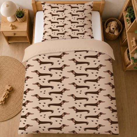 Parure de lit pour enfant en microfibre avec housse de couette 135 x 200 cm et taie d'oreiller 80 x 80 cm (1/5)