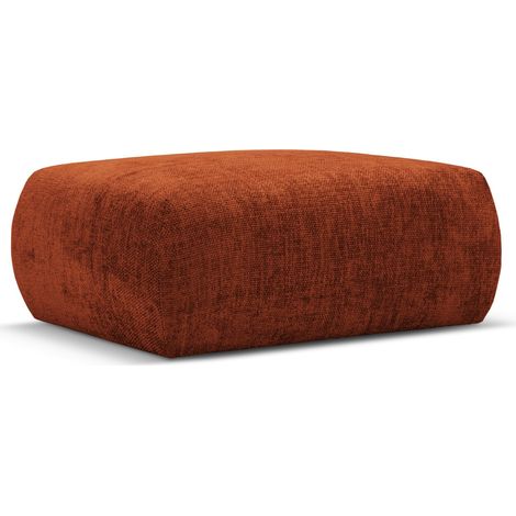 Pouf en chenille terracotta (1/5)