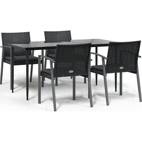 Maison Exclusive - Juego comedor jardín 5 piezas y cojines ratán (1/5)